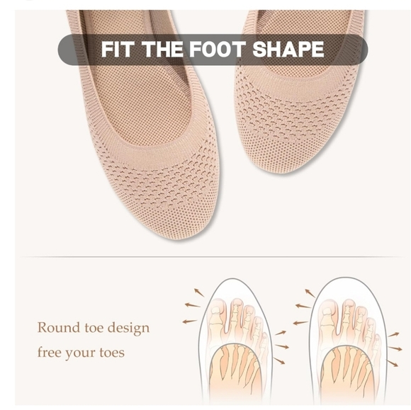 ATHMILE Washable Knit Ballet flats in a perforated nude. NWOT US SZ 10M - Picture 5 of 10